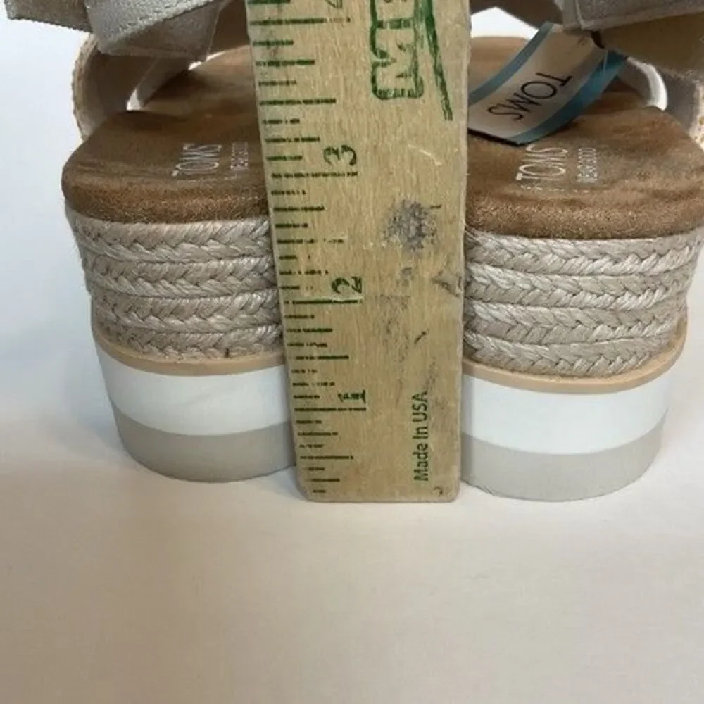NWOB Toms Diana Crossover Platform Wedge Sandals Women Size 12 Fuchsia Pink/Purp